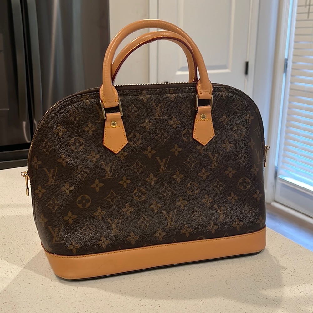 Brown L_V Alma Inspired Purse